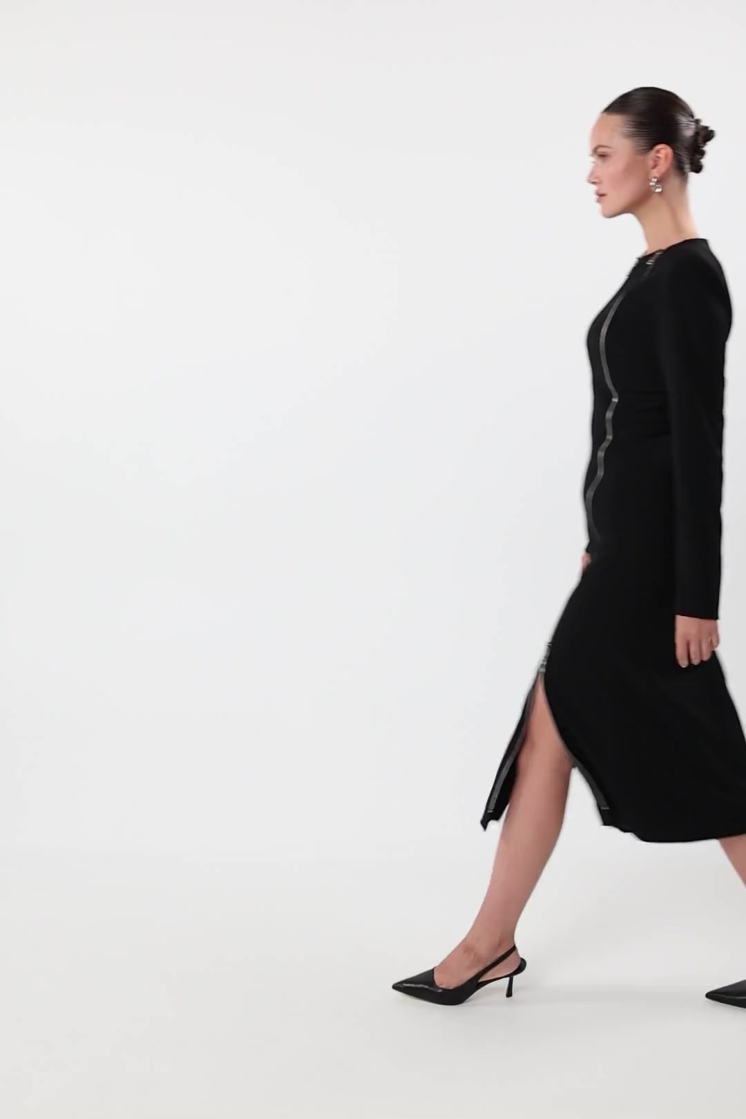 Midi Dress with Zippers — Sola Drop